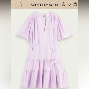 NWT Scotch & Soda Panelled gathering mini-dress in orchid